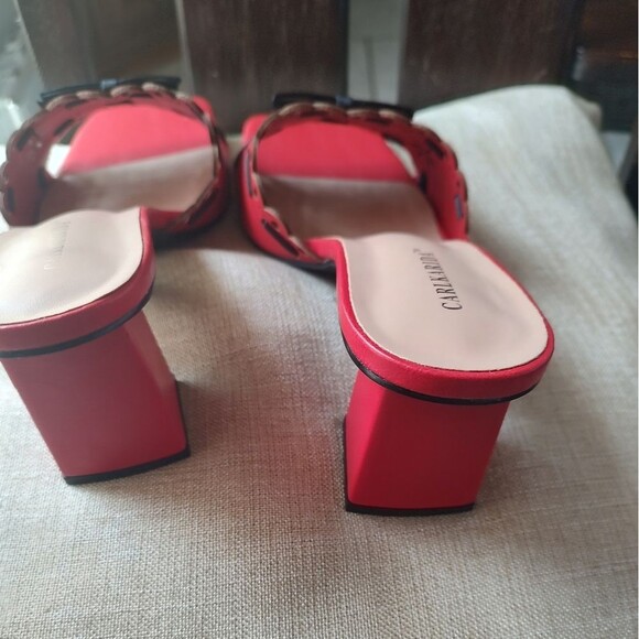 Carlkerida Red Cutout Filigree Block Heel Sandals with Black Bows – Size 8.5 NIB - Picture 5 of 9